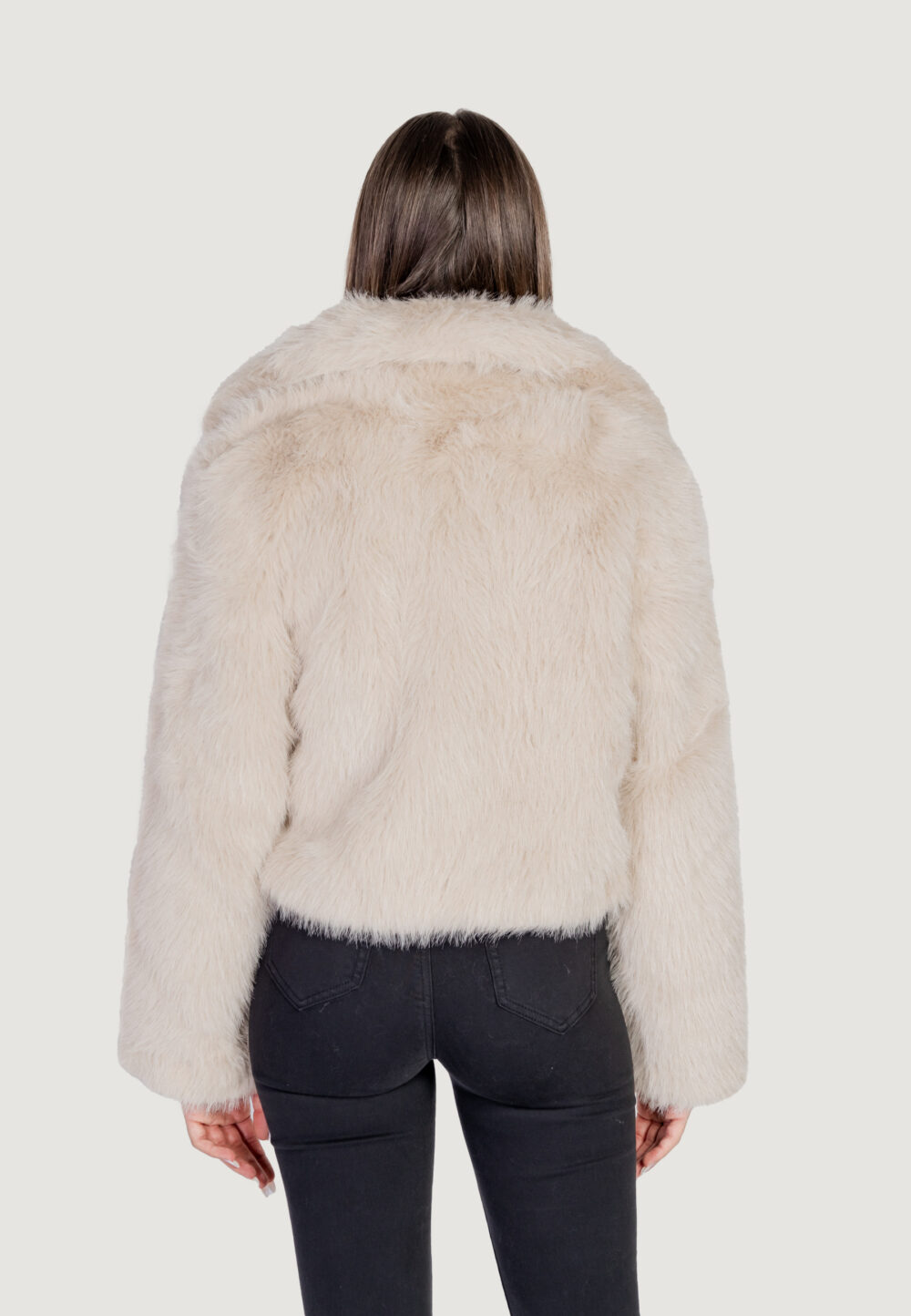 Pelliccia ecologica Only onlmanny faux fur cc otw Beige chiaro - Foto 5