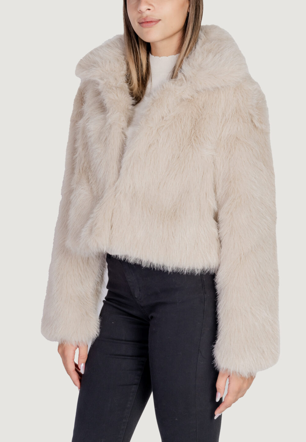 Pelliccia ecologica Only onlmanny faux fur cc otw Beige chiaro - Foto 6