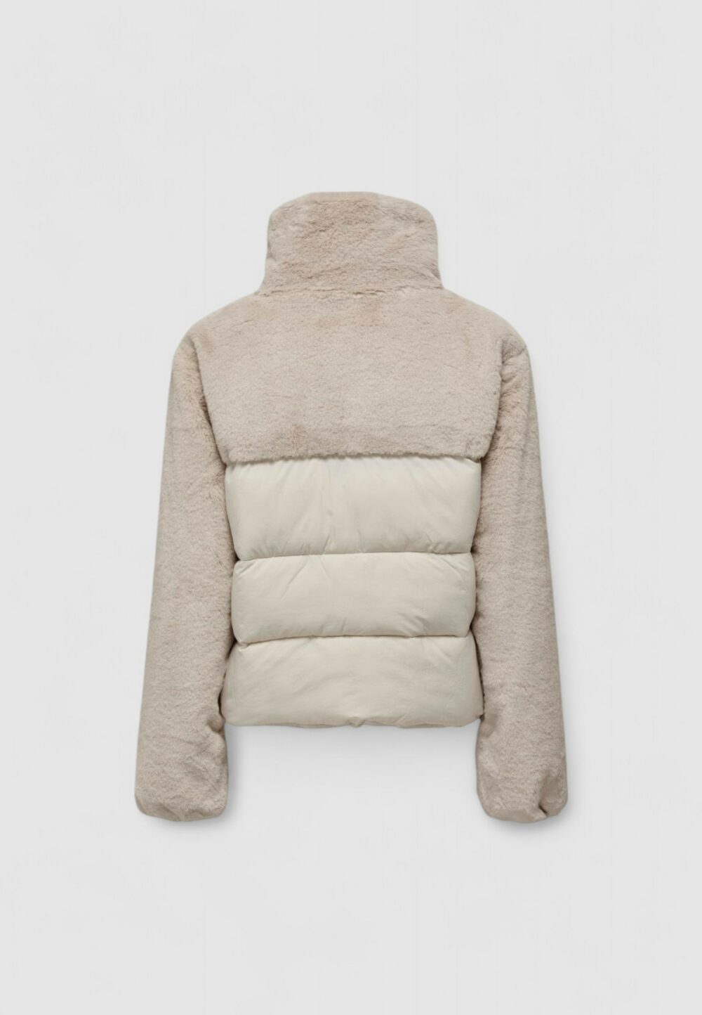 Piumino Only onlwanja fur puffer mix jacket noos ot Beige chiaro - Foto 3