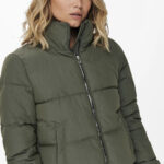 Piumino Only onldolly short puffer jacket otw noos Verde Oliva - Foto 1