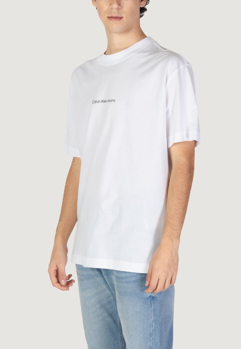 T-shirt Calvin Klein Jeans grid monogram tee Bianco - Foto 2