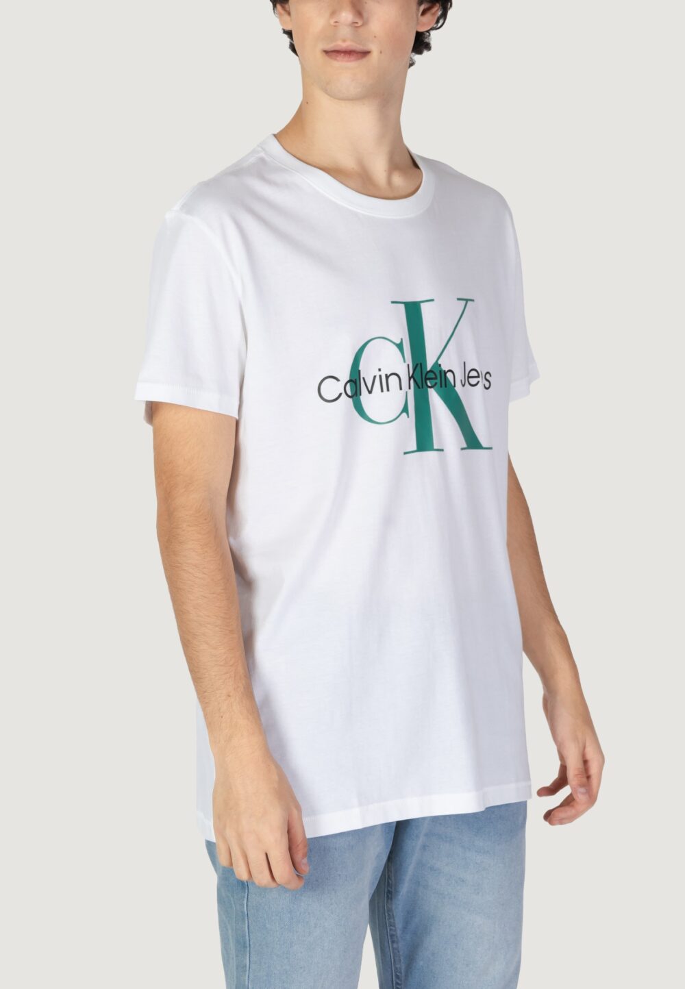 T-shirt Calvin Klein Jeans seasonal monologo Bianco - Foto 4