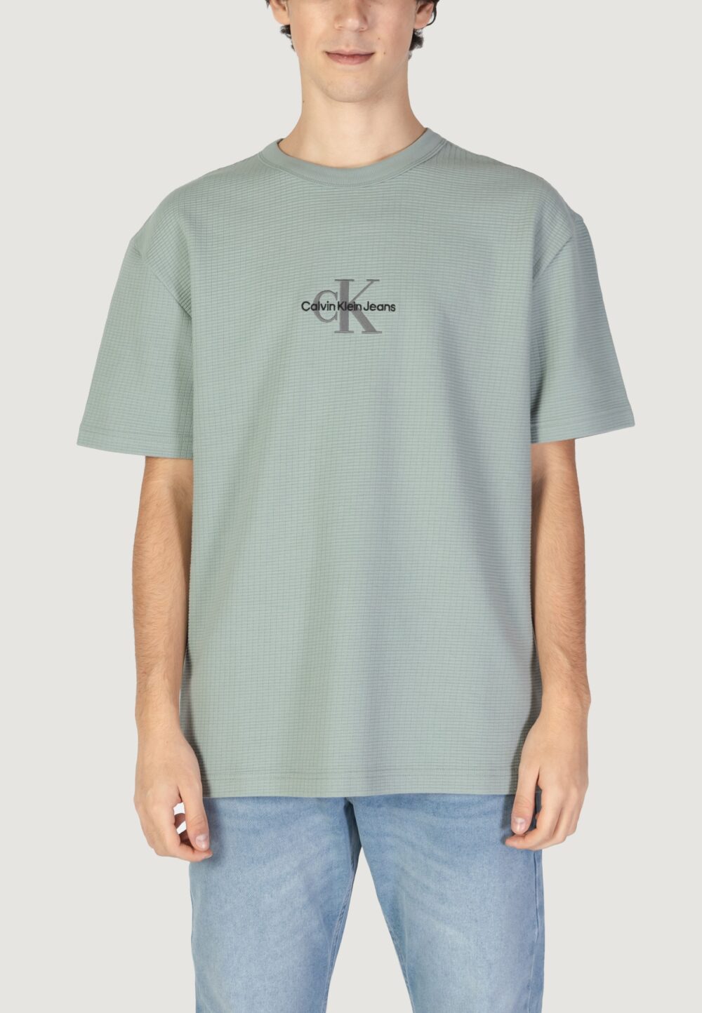 T-shirt Calvin Klein Jeans city grid ss tee VERDE SALVIA - Foto 1