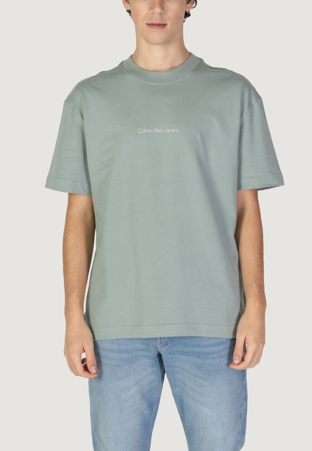 T-shirt Calvin Klein Jeans grid monogram tee VERDE SALVIA - Foto 1