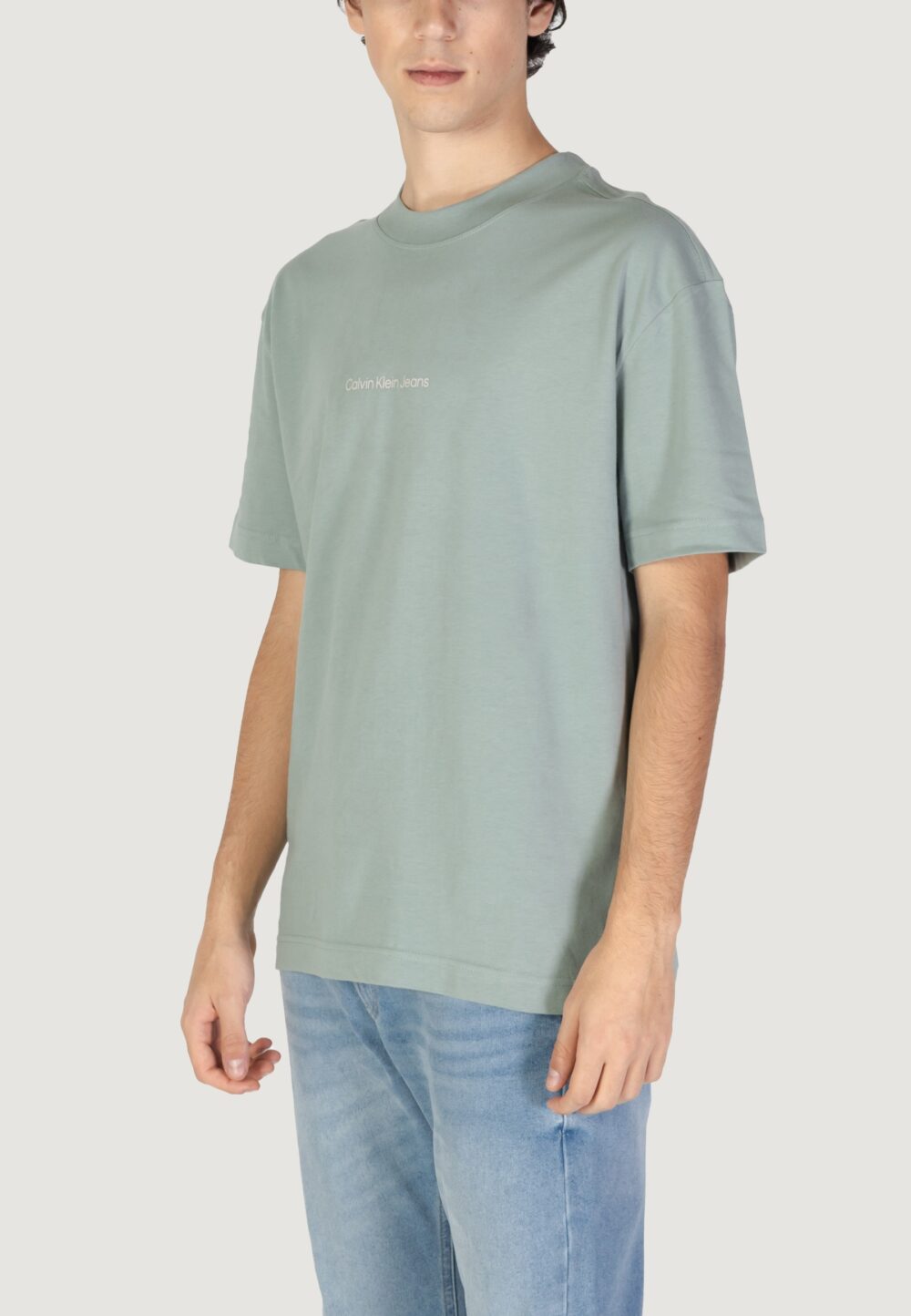 T-shirt Calvin Klein Jeans grid monogram tee VERDE SALVIA - Foto 2