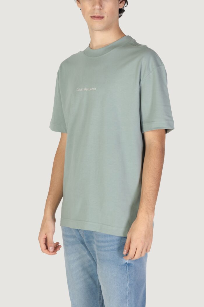 T-shirt Calvin Klein Jeans grid monogram tee VERDE SALVIA