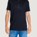 T-shirt Calvin Klein Jeans monologo applique Nero - Foto 1