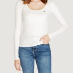 T-shirt Guess Active colette ls rib Panna - Foto 1