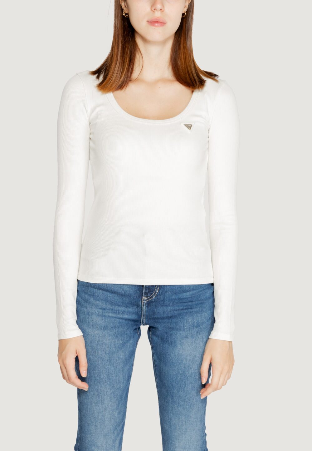 T-shirt Guess Active colette ls rib Panna - Foto 5