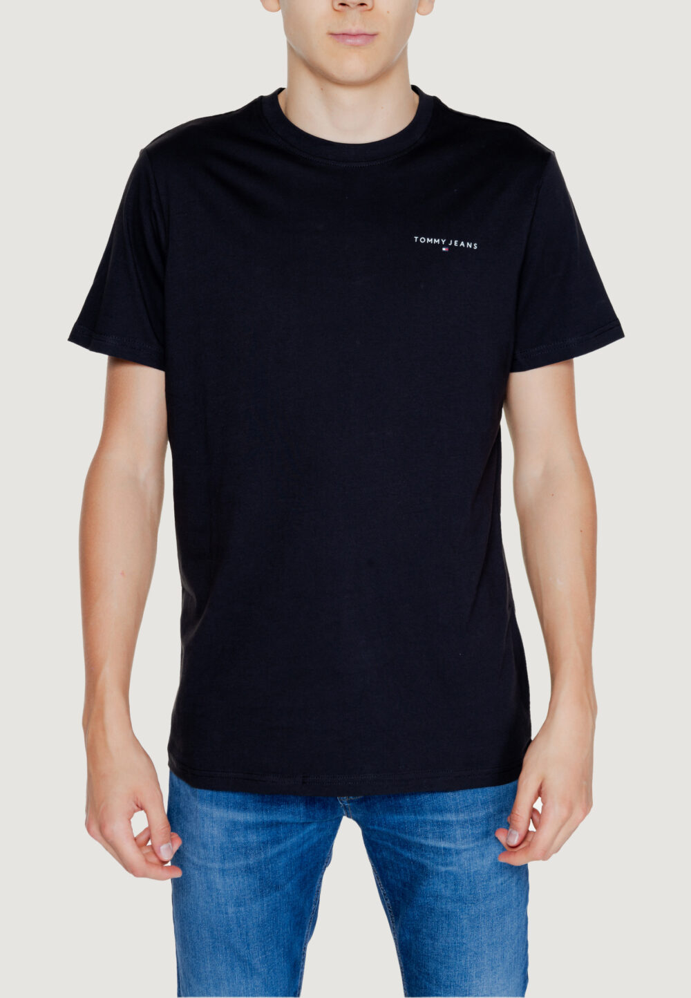 T-shirt Tommy Hilfiger Jeans tjm linear Nero - Foto 1