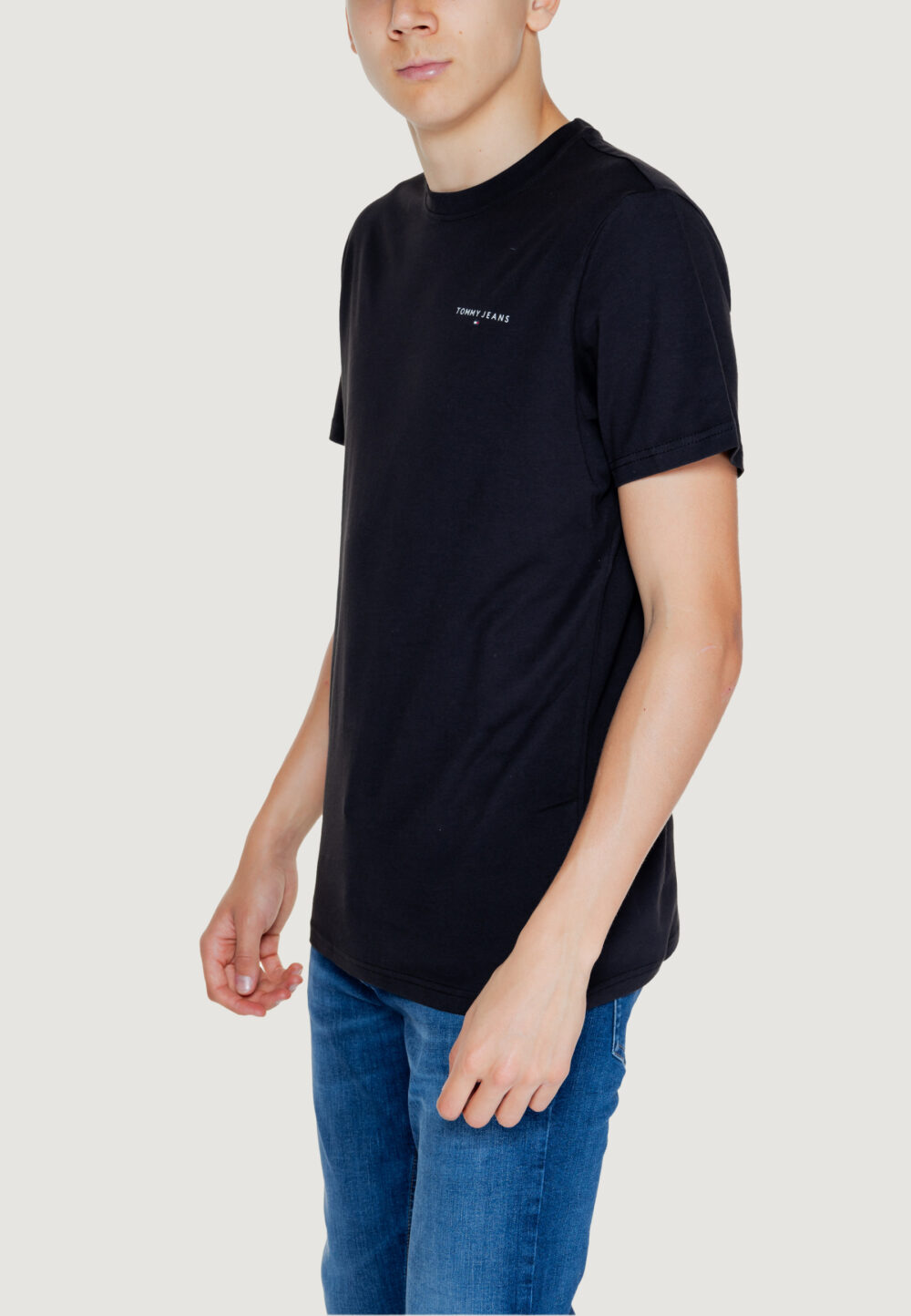 T-shirt Tommy Hilfiger Jeans tjm linear Nero - Foto 4