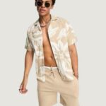 Camicia manica corta Jack Jones jprblatropic resort shirt s/s relax sn Beige - Foto 1