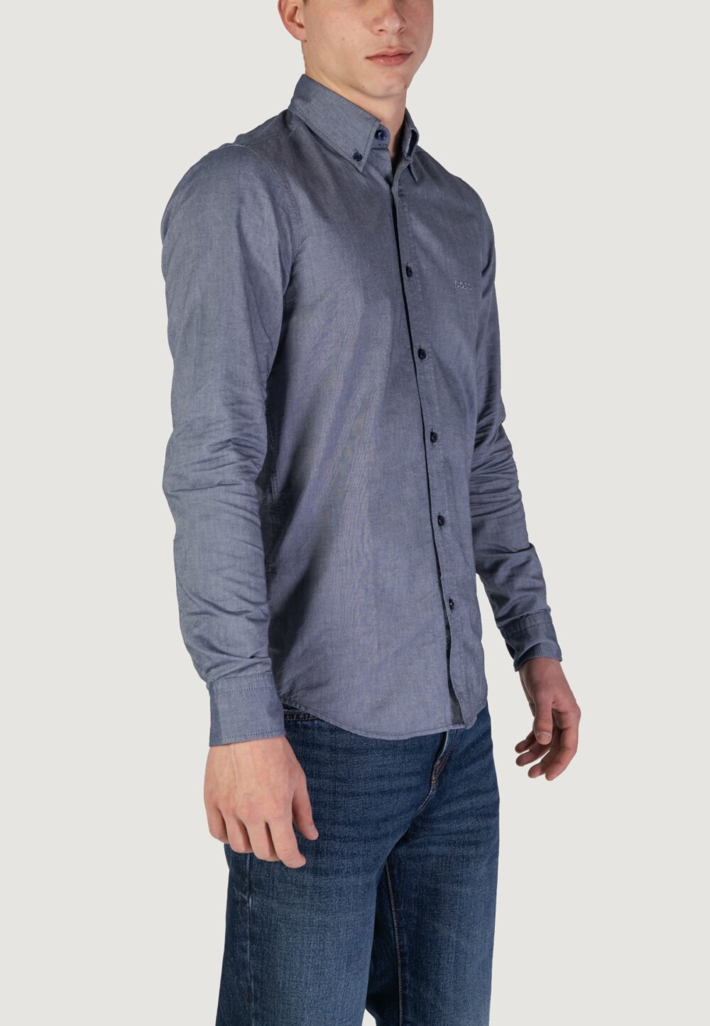 Camicia manica lunga Boss rickert 10247370 01 Denim - Foto 3