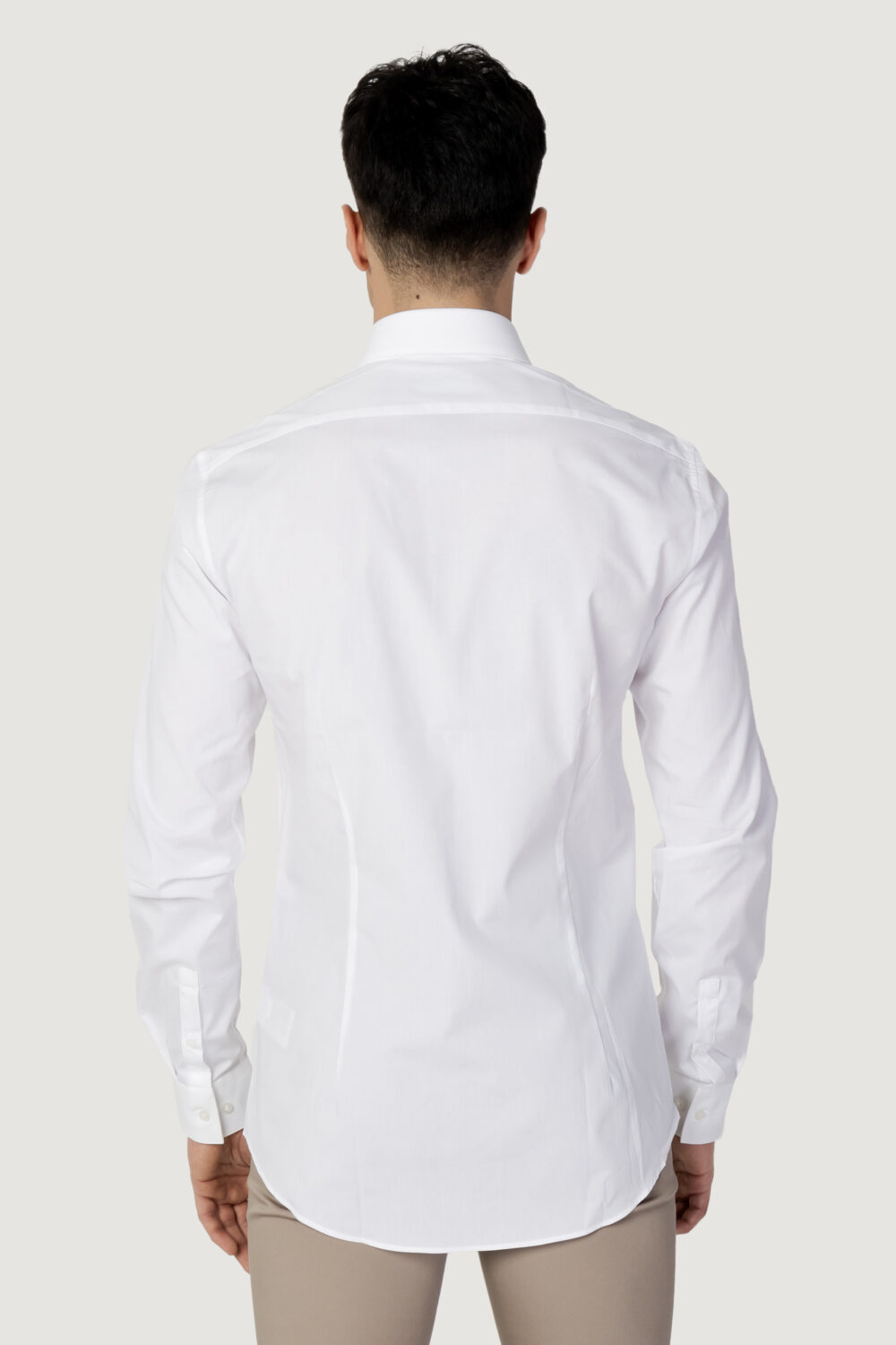 Camicia manica lunga Calvin Klein poplin stretch slim shirt Bianco - Foto 5