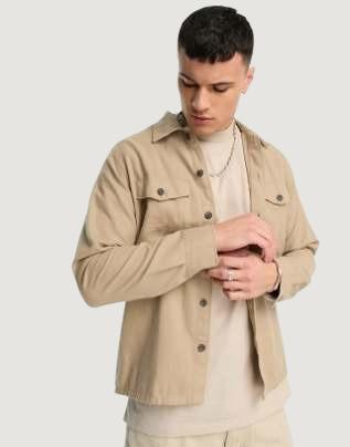 Giacchetto Jack Jones jjejay overshirt l/s sn Beige