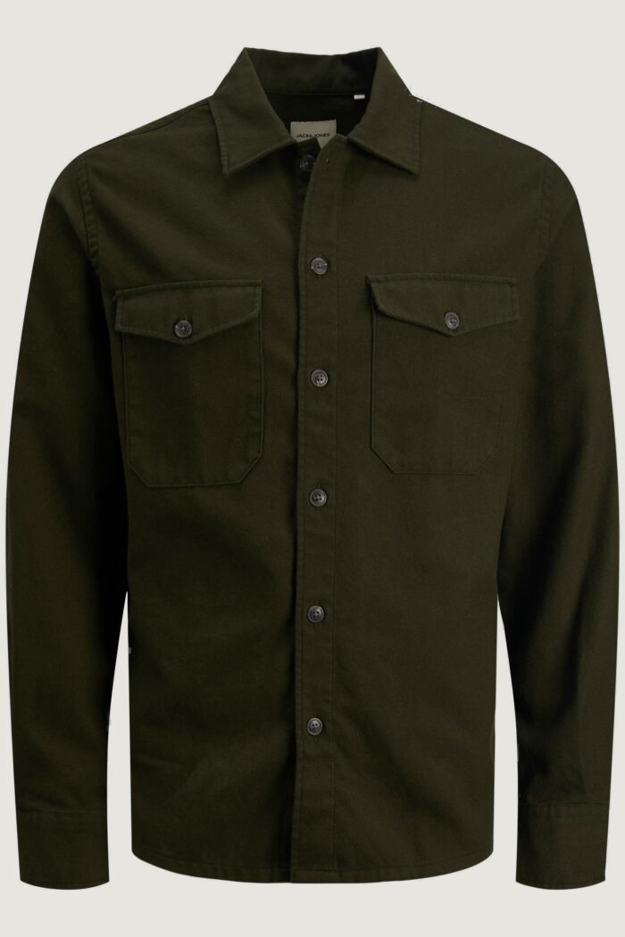 Camicia manica lunga Jack Jones jjejay overshirt l/s sn Verde Oliva