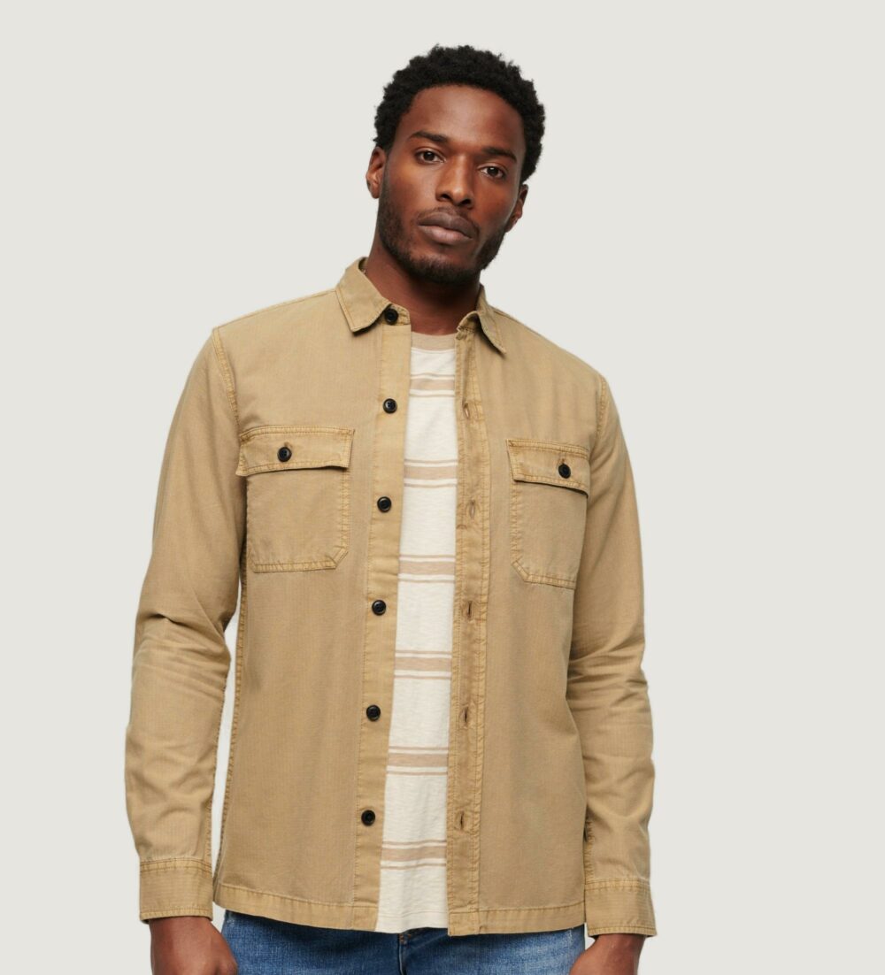 Camicia manica lunga Superdry Beige - Foto 1