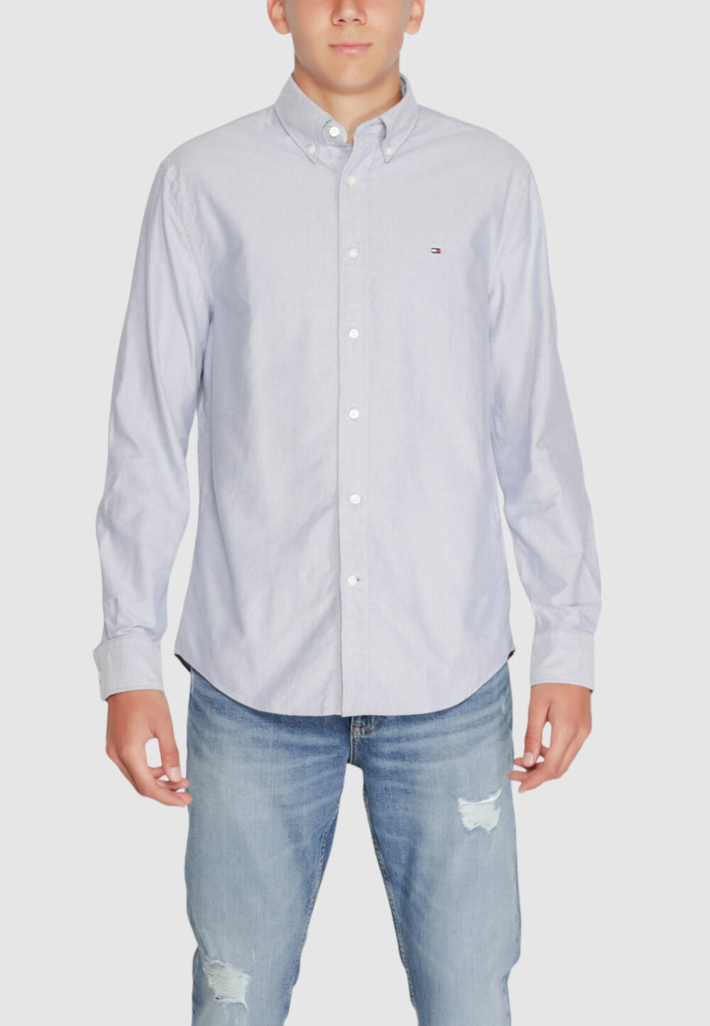 Camicia manica lunga Tommy Hilfiger solid heritage oxford Blu - Foto 1