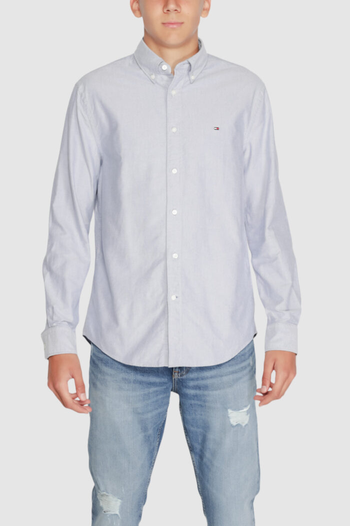 Camicia manica lunga Tommy Hilfiger solid heritage oxford Blu