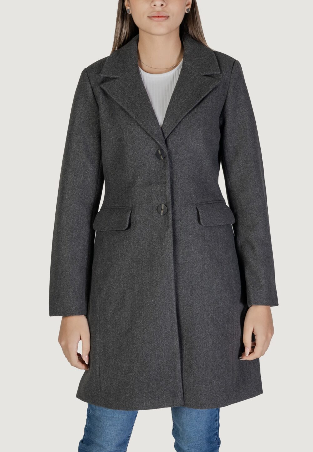 Cappotto Only onlblake fitted coat bf otw Grigio Scuro - Foto 1