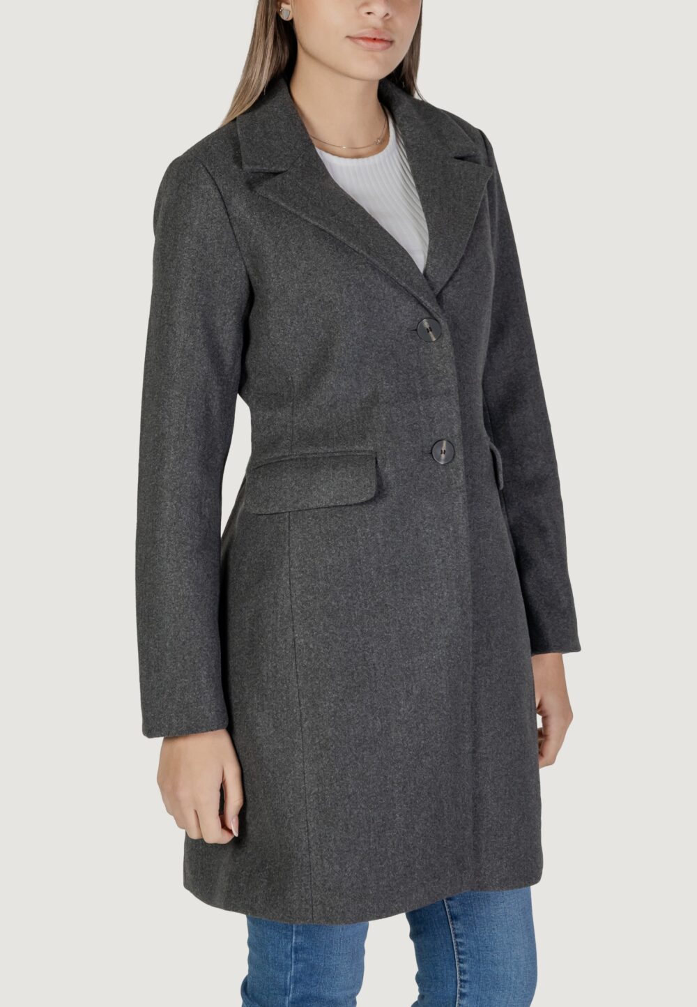 Cappotto Only onlblake fitted coat bf otw Grigio Scuro - Foto 3