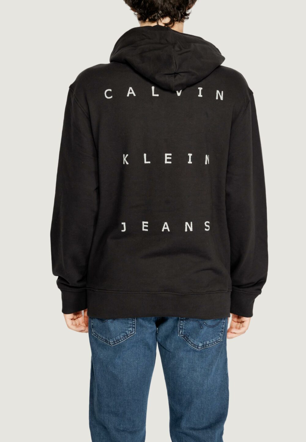 Felpa con cappuccio Calvin Klein Jeans stamp back graphic Nero - Foto 3