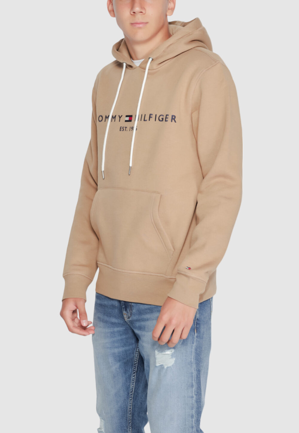 Felpa con cappuccio Tommy Hilfiger tommy logo Beige - Foto 3