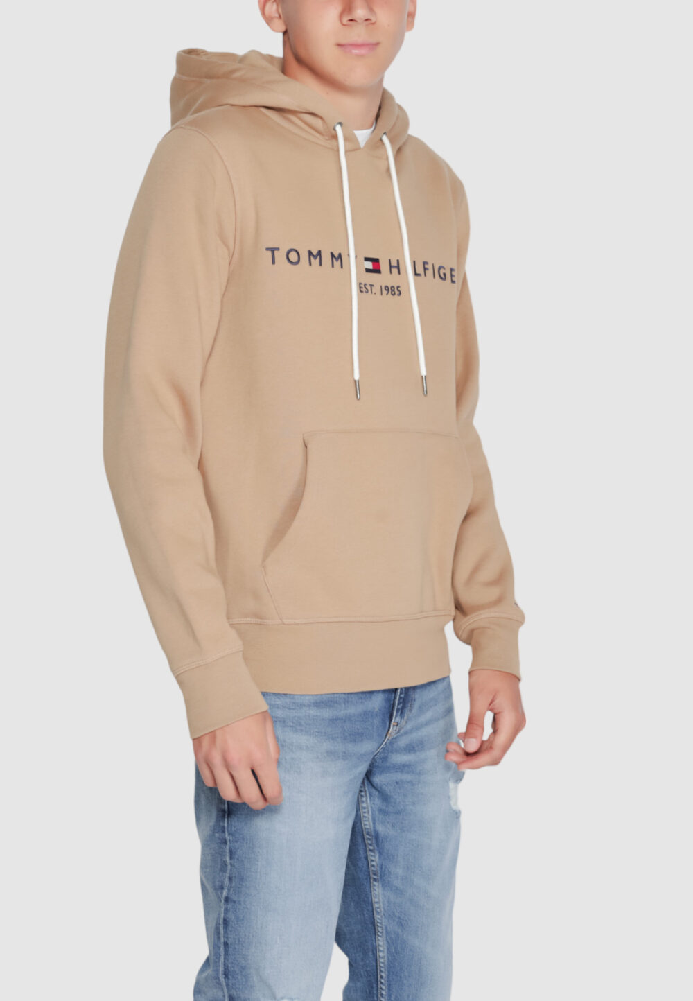 Felpa con cappuccio Tommy Hilfiger tommy logo Beige - Foto 4