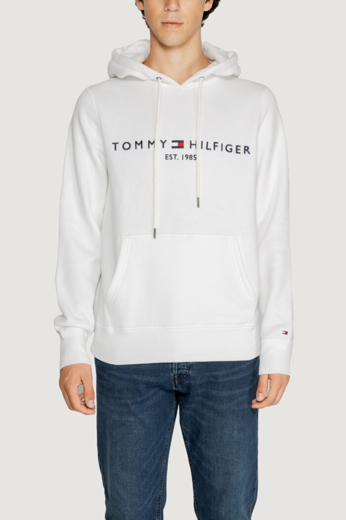 Felpa con cappuccio Tommy Hilfiger tommy logo hoody Bianco