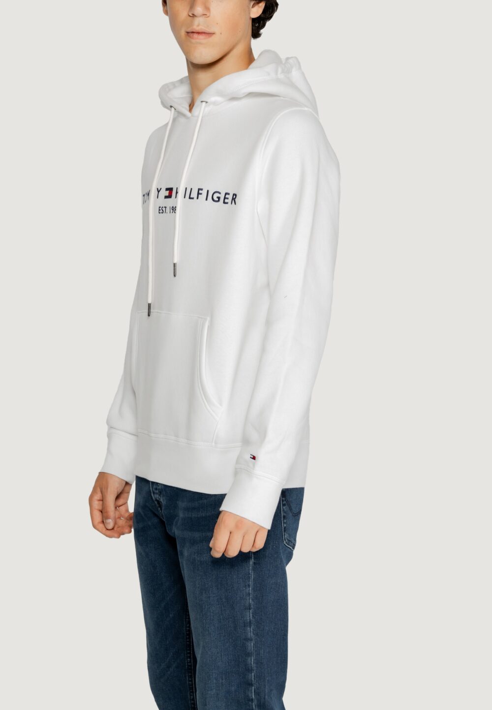 Felpa con cappuccio Tommy Hilfiger tommy logo hoody Bianco - Foto 2