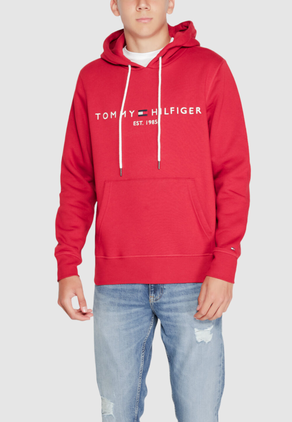 Felpa con cappuccio Tommy Hilfiger tommy logo Rosso - Foto 1