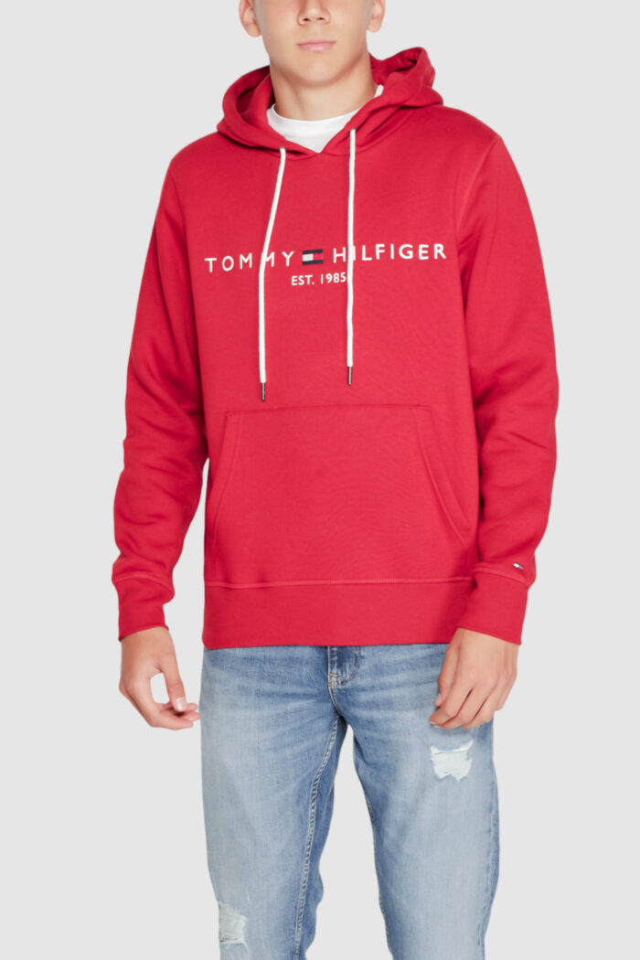 Felpa con cappuccio Tommy Hilfiger tommy logo Rosso