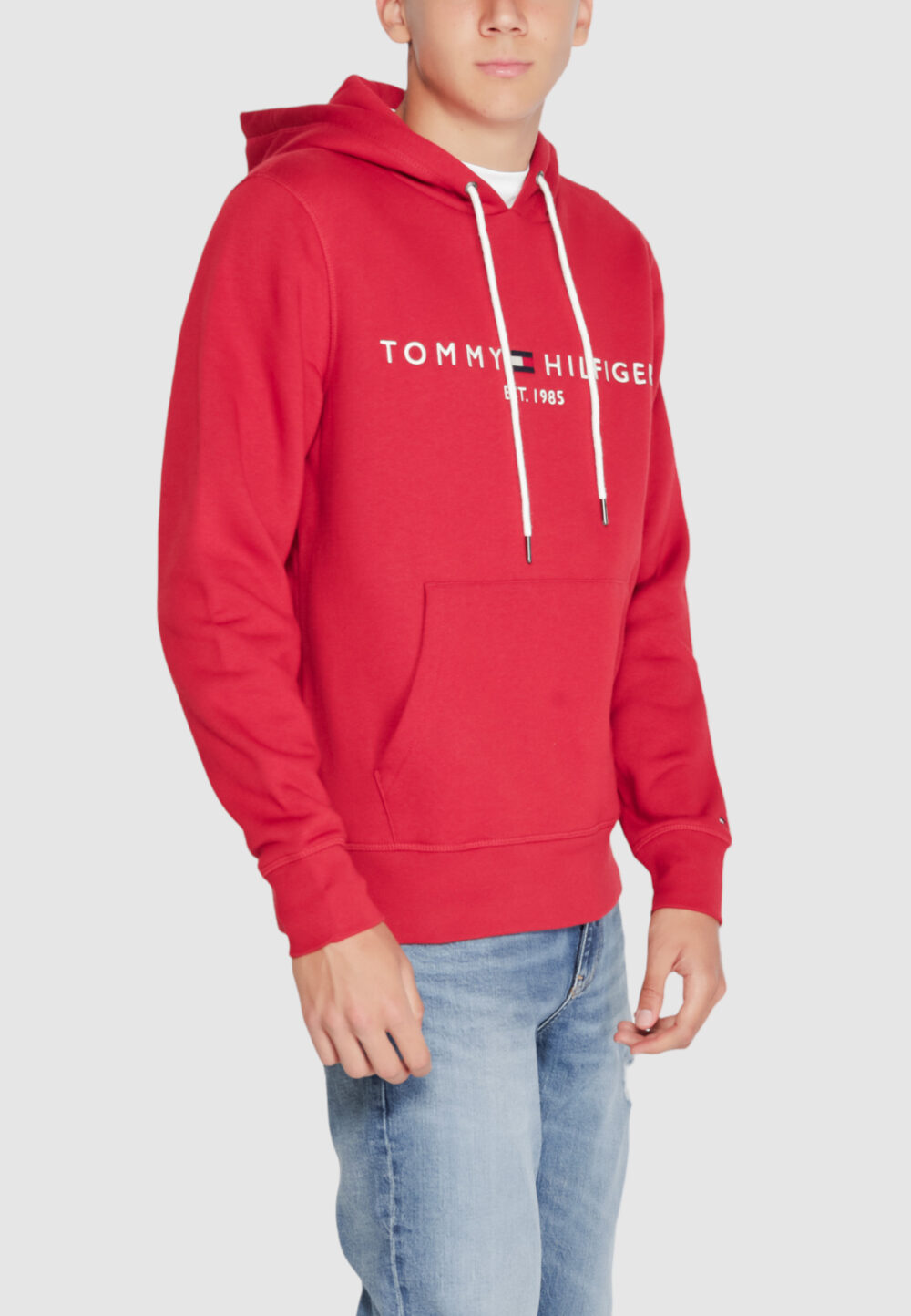 Felpa con cappuccio Tommy Hilfiger tommy logo Rosso - Foto 4