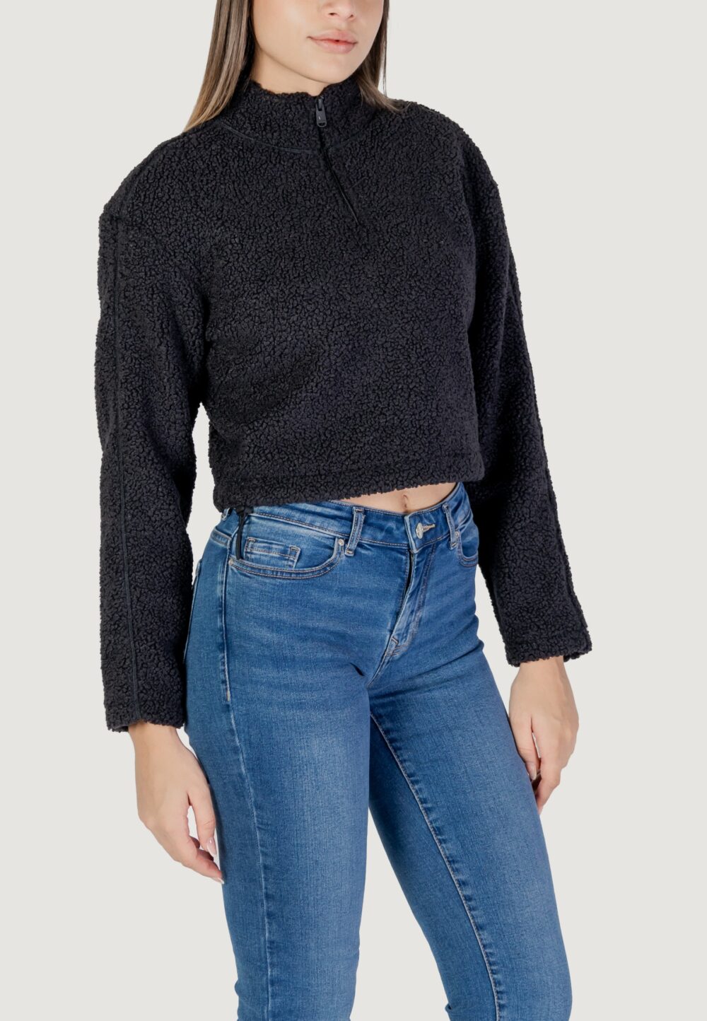 Felpa senza cappuccio Calvin Klein Sport pw - sherpa 1/2 zip Nero - Foto 3