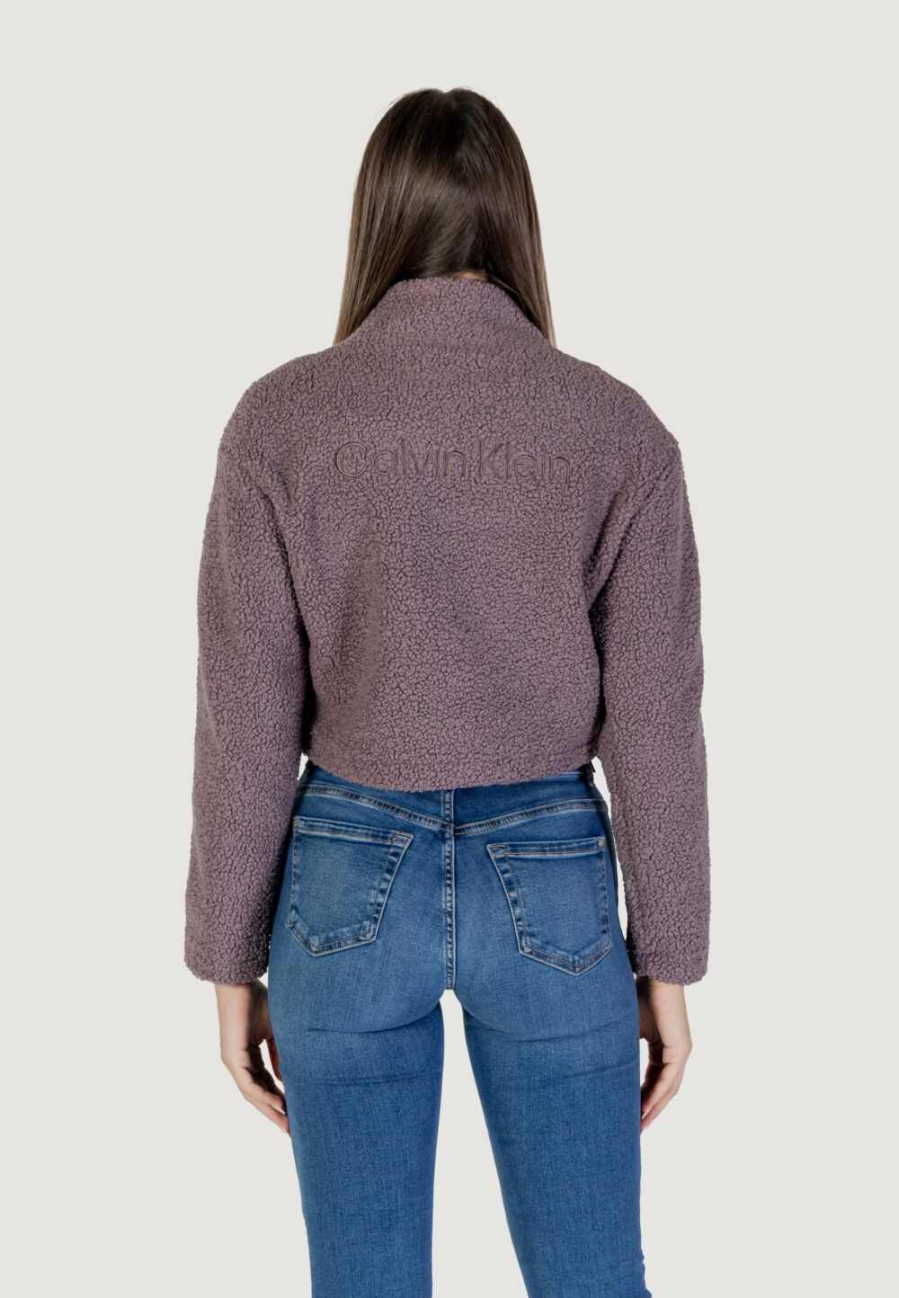 Felpa senza cappuccio Calvin Klein Sport pw - sherpa 1/2 zip Viola - Foto 4