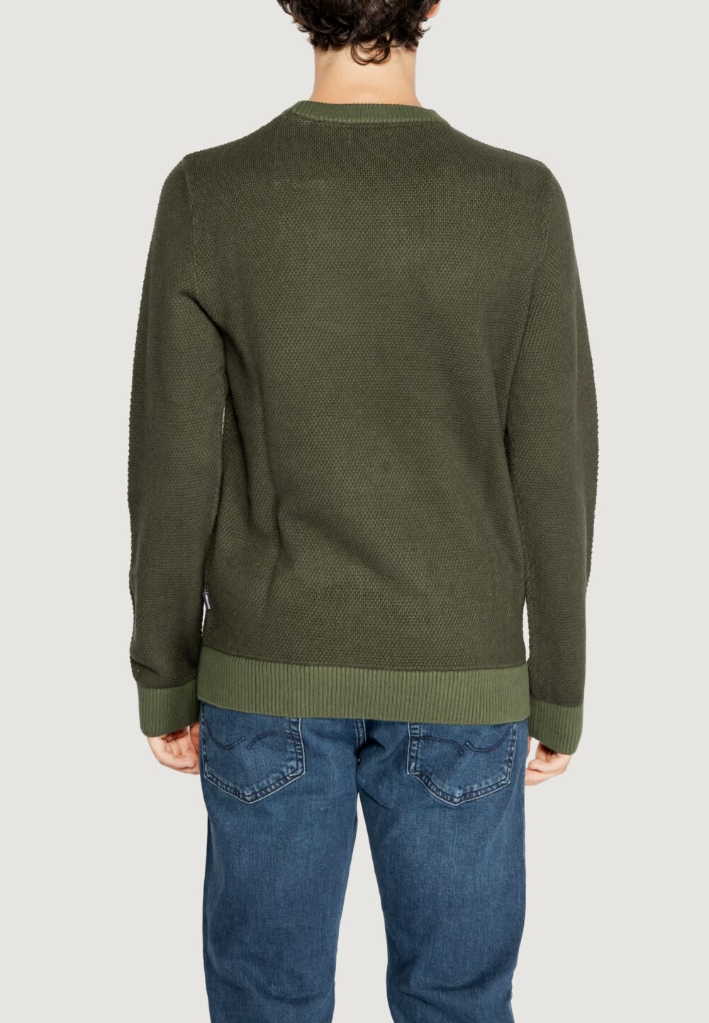 Maglione Jack Jones jjeglobe knit crew neck noos Verde Scuro - Foto 3