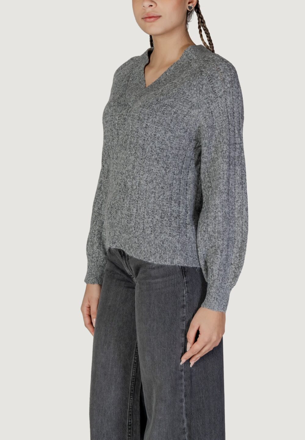 Maglione Jacqueline de Yong jdyaspen life l/s lurex v Grigio - Foto 2