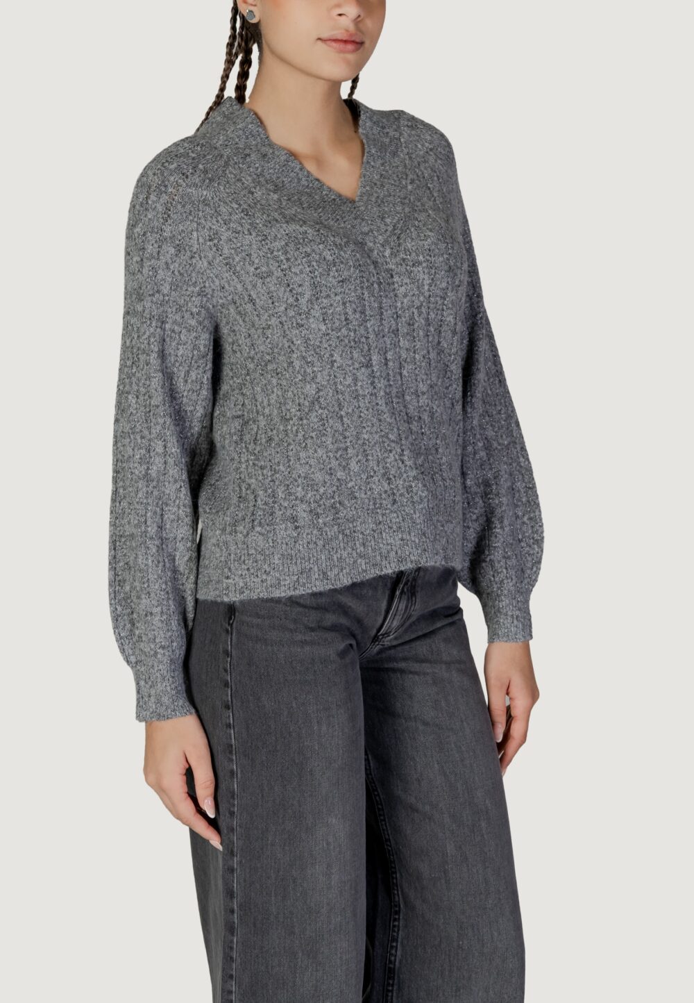 Maglione Jacqueline de Yong jdyaspen life l/s lurex v Grigio - Foto 3