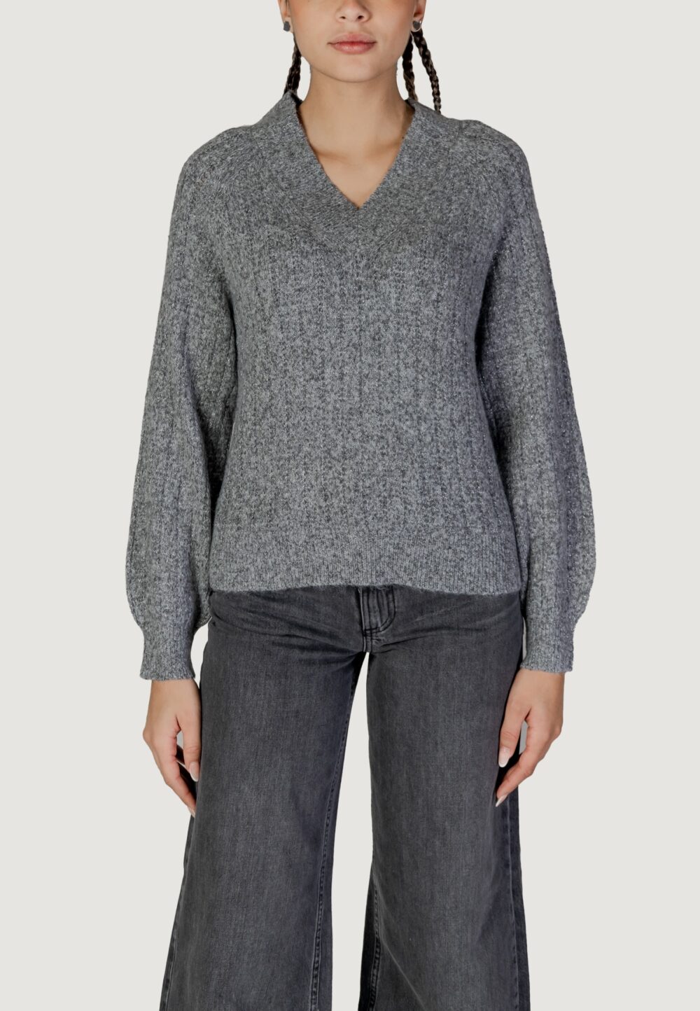 Maglione Jacqueline de Yong jdyaspen life l/s lurex v Grigio - Foto 5