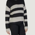 Maglione Jacqueline de Yong jdydinea sia l/s hn stripe pullover knt Nero - Foto 1