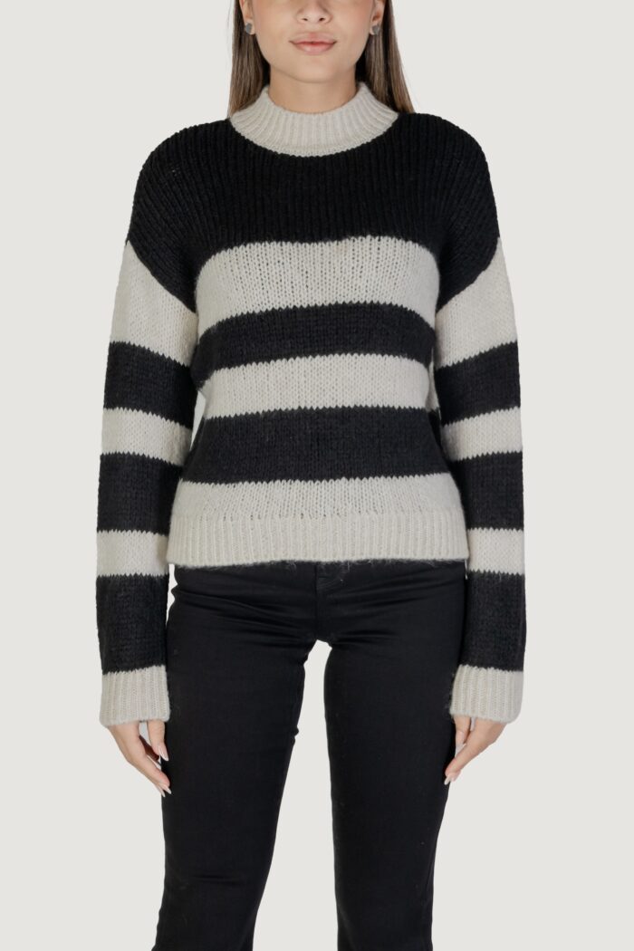 Maglione Jacqueline de Yong jdydinea sia l/s hn stripe pullover knt Nero