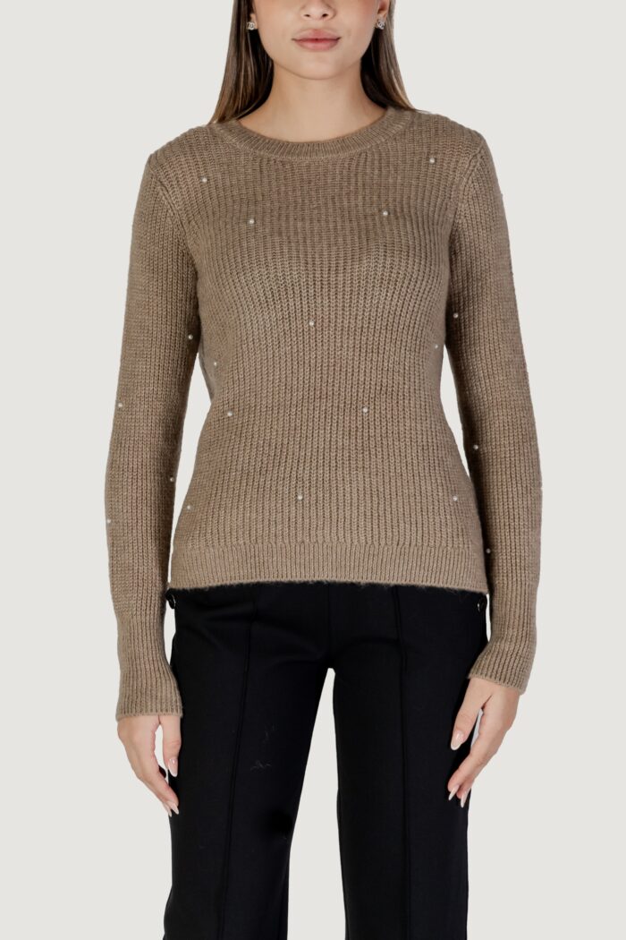 Maglione Only onlcarolia ls o-neck bf knt Beige chiaro