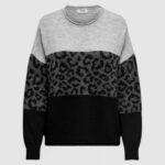 Maglione Only onljade animal ls o-neck noos knt Grigio Chiaro - Foto 1