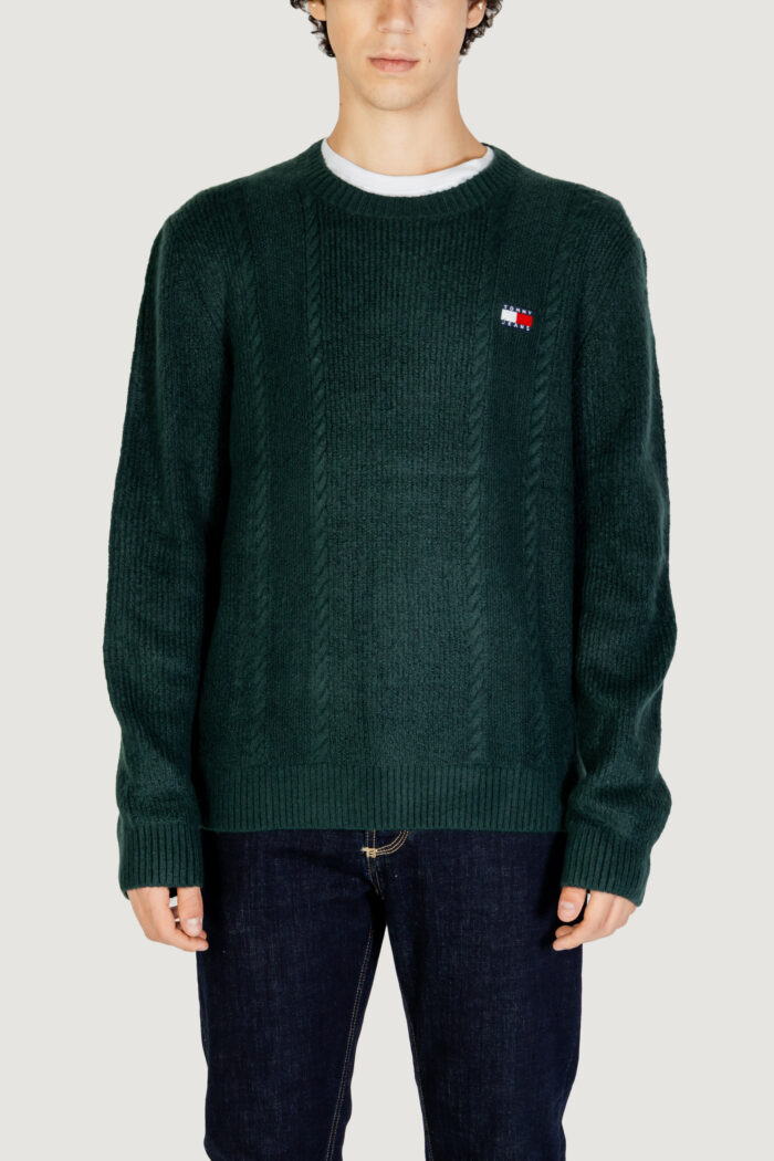 Maglione Tommy Hilfiger Jeans tjm cable knit Verde Scuro