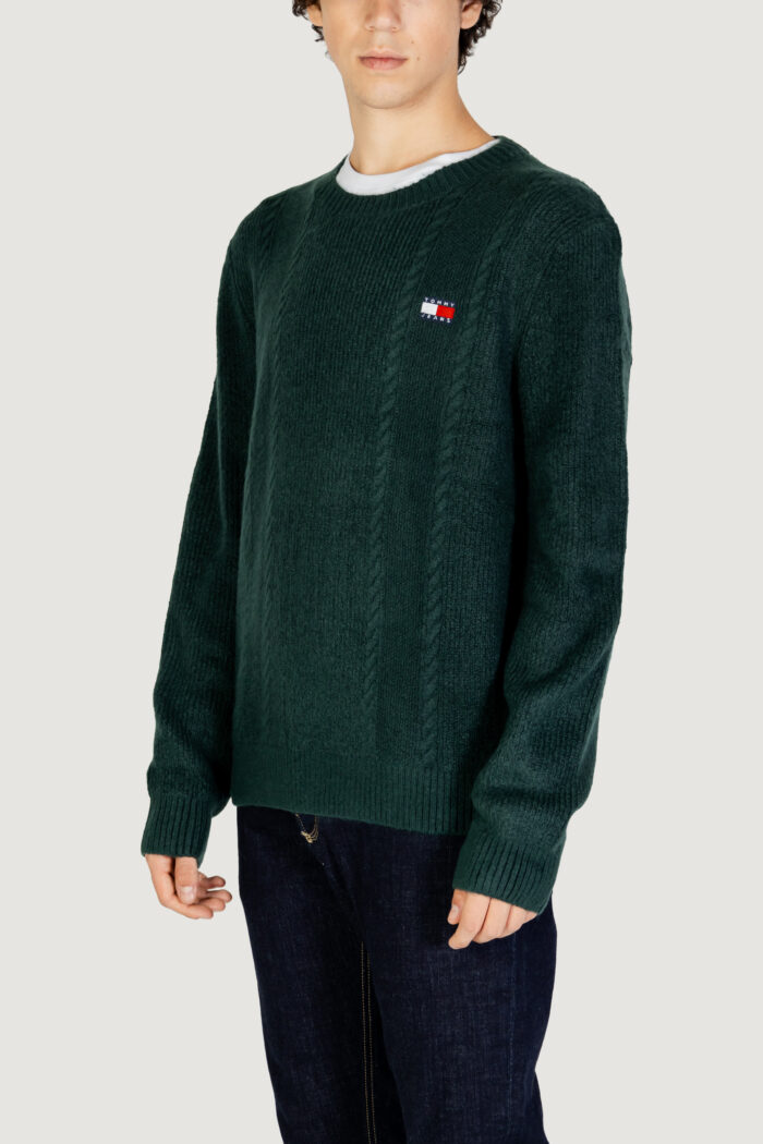 Maglione Tommy Hilfiger Jeans tjm cable knit Verde Scuro