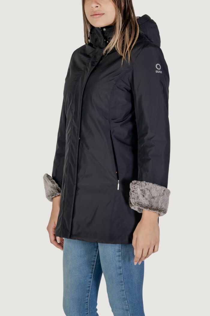 Parka Suns marmolada fur Nero