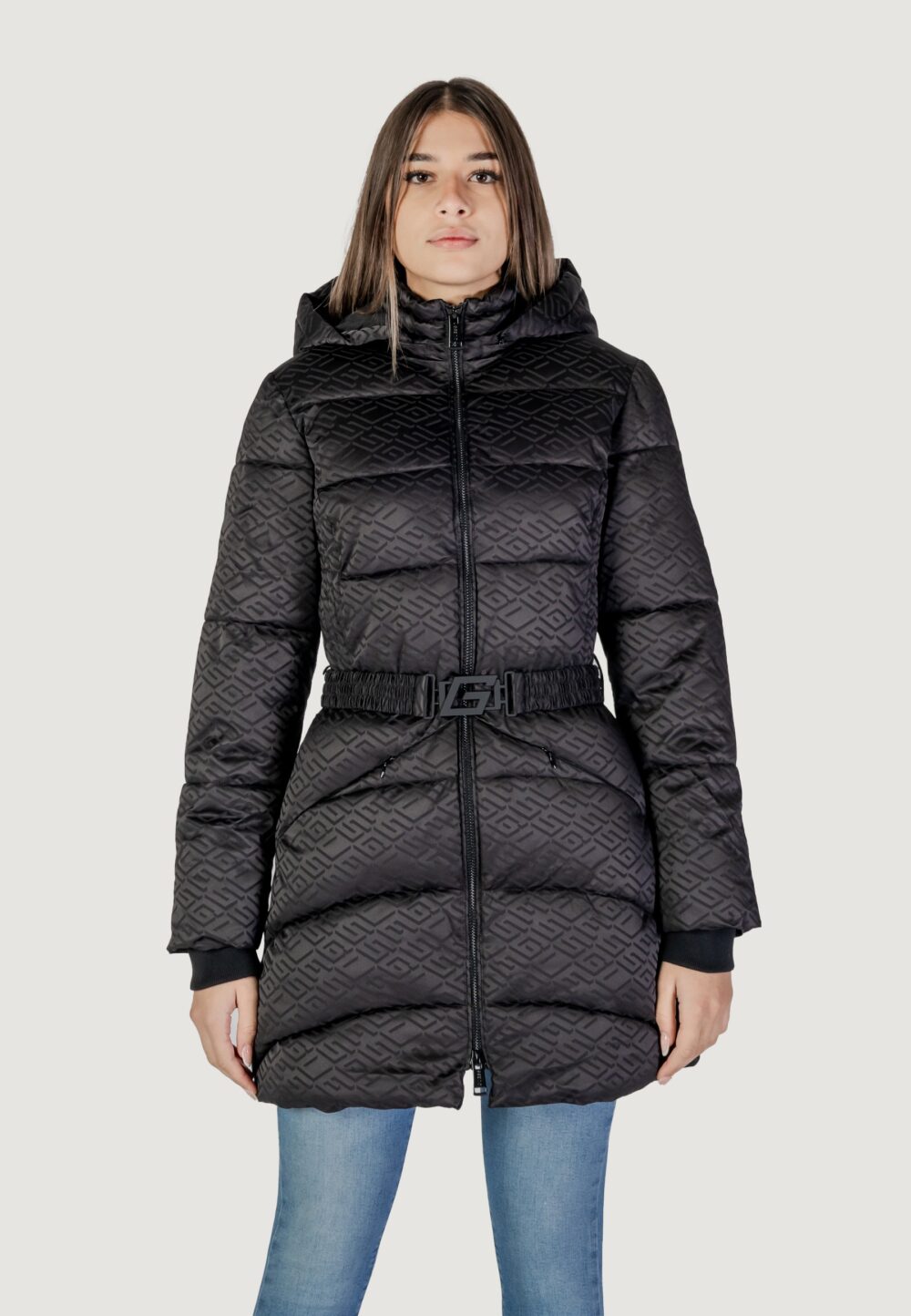 Piumino Guess seline logo midi puffer Nero - Foto 6