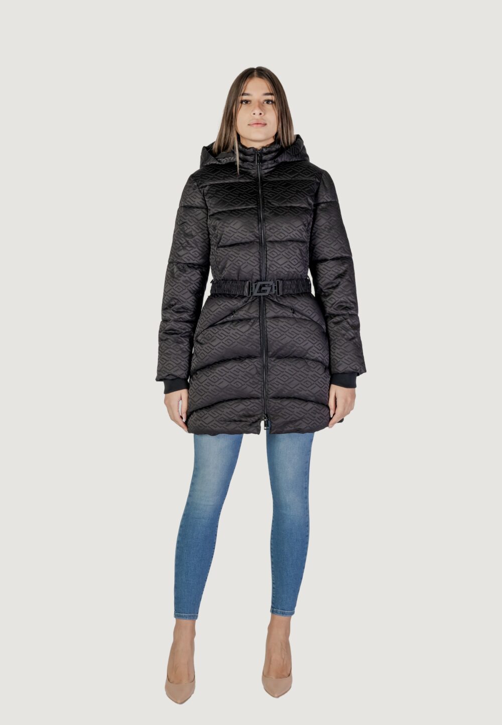 Piumino Guess seline logo midi puffer Nero - Foto 7