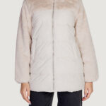 Piumino Only onlwanja fur puffer mix coat cc otw Beige chiaro - Foto 1