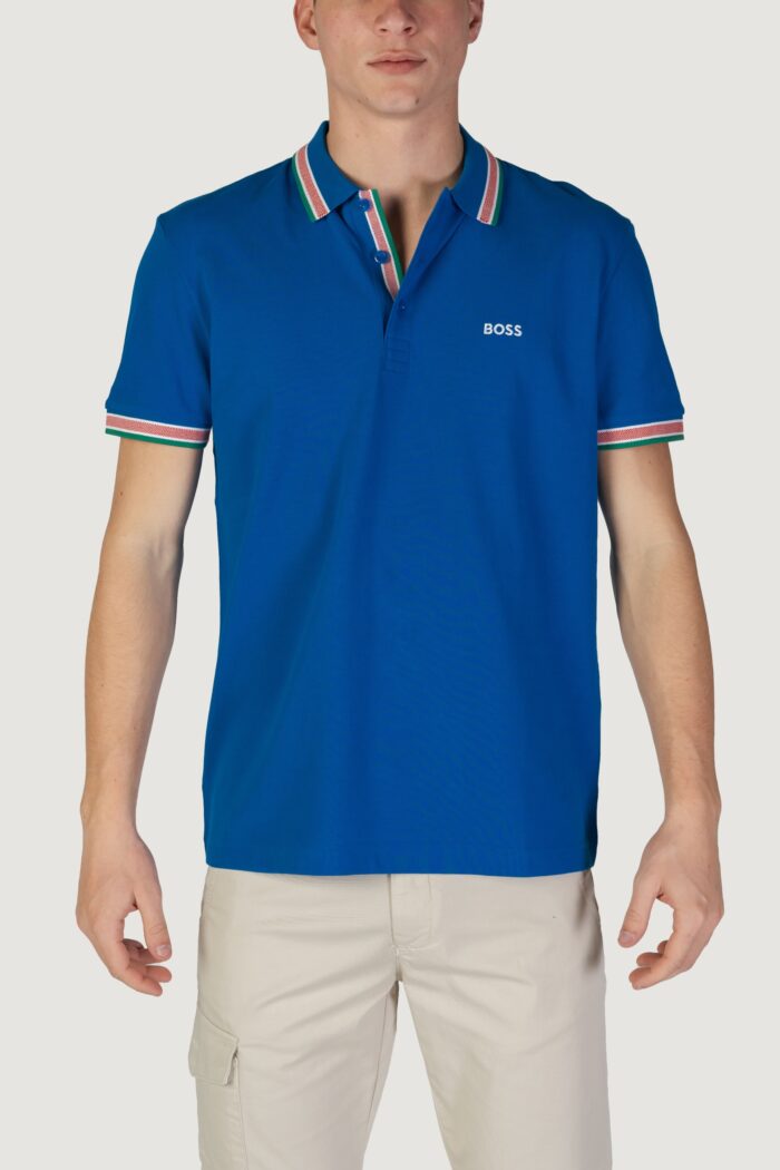 Polo manica corta Boss 10241663 Azzurro